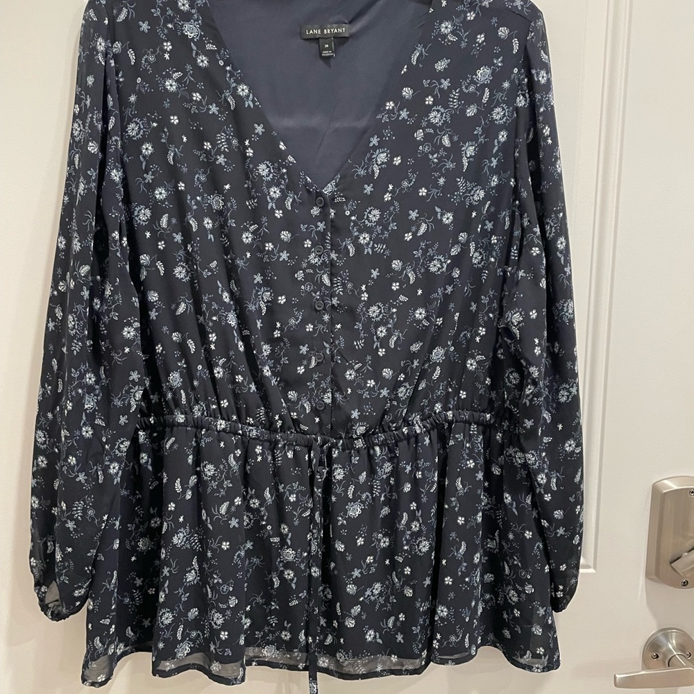 Lane Bryant Navy Blouse